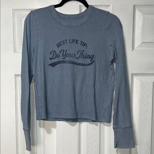 Aerie Blue Graphic Long Sleeve Tee